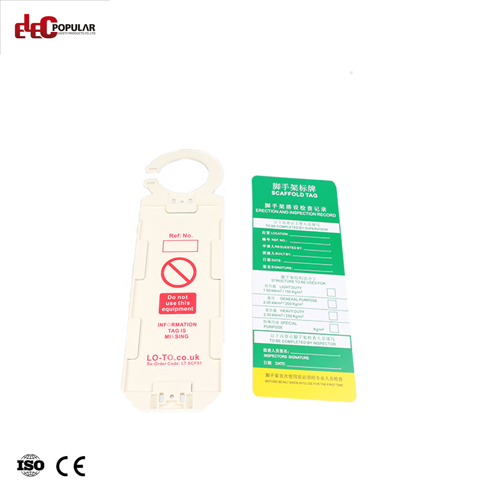 Bloqueo de etiquetas de seguridad Kits de etiquetas Etiquetas de inspección de montaje de andamios para seguridad