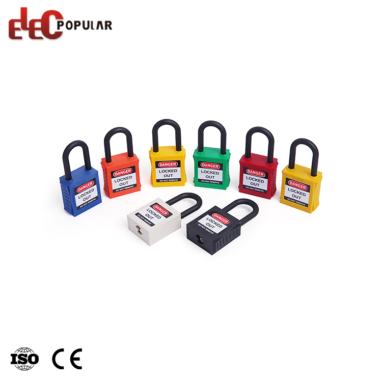 Elecpoopular Nuevo diseño Multi Color Alto Seguridad Aislamiento Candado de seguridad de Shackle con llave