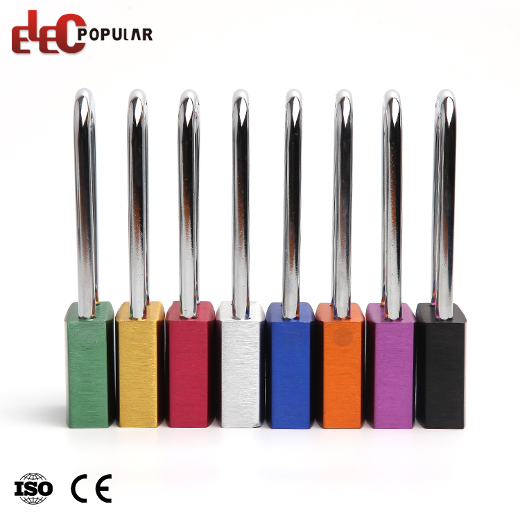 Candado de seguridad de aluminio colorido rectangular con grillete largo a granel